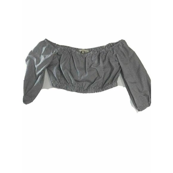 Rachel Rachel Roy Womens Blue Ruched Off-The-Shoulder Crop Top Shirt Size 14 - Picture 2 of 10